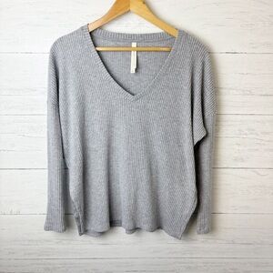 Aritzia The Group Babaton Traverse Longsleeve Light Grey XS - Oversized V Neck